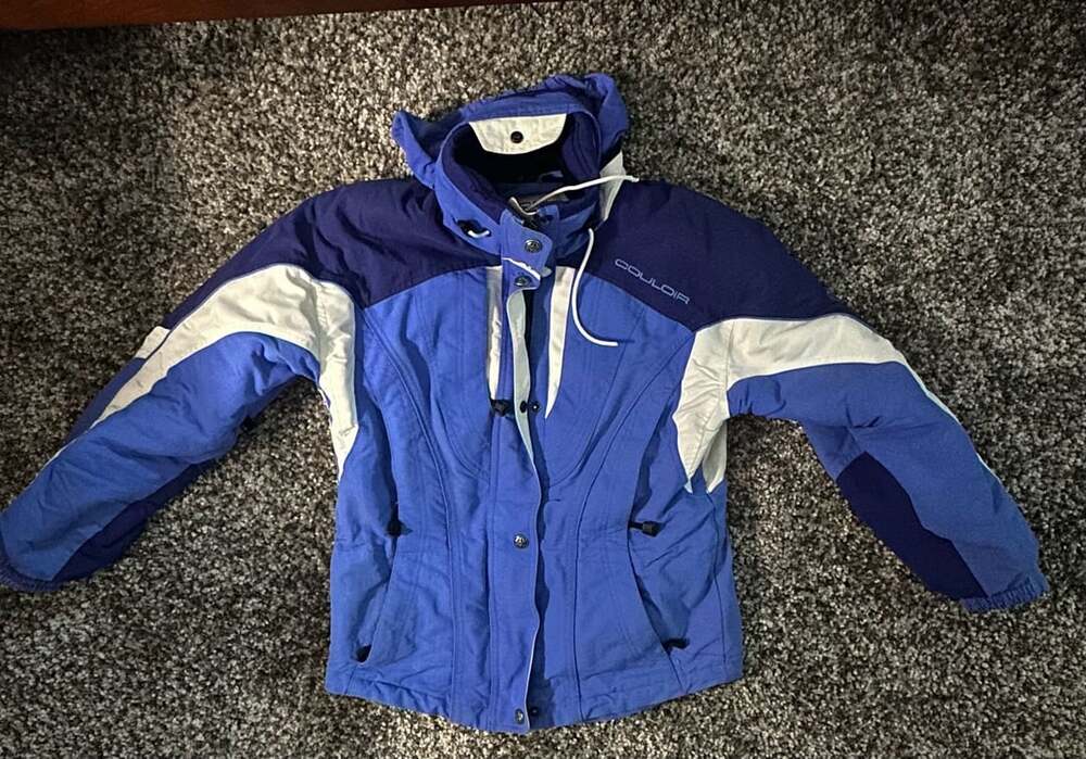 Vintage Couloir Performance Skiwear Women's Blue and White Colorblocked Insulate